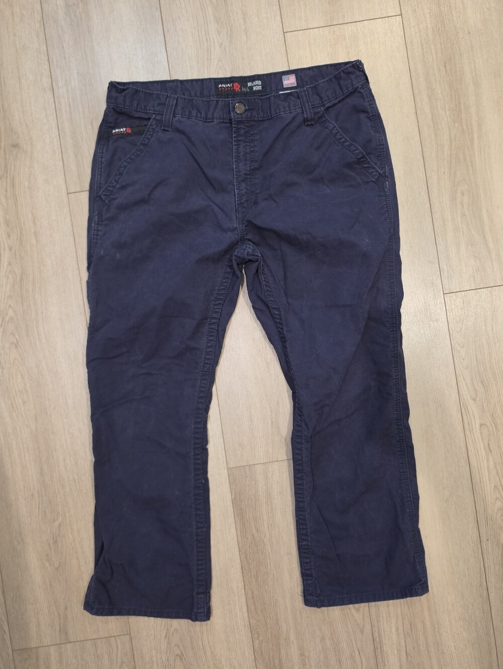 Ariat FR M4 Relaxed Boot Cut Work Pants 38x30 Navy Flame Resistant Westex